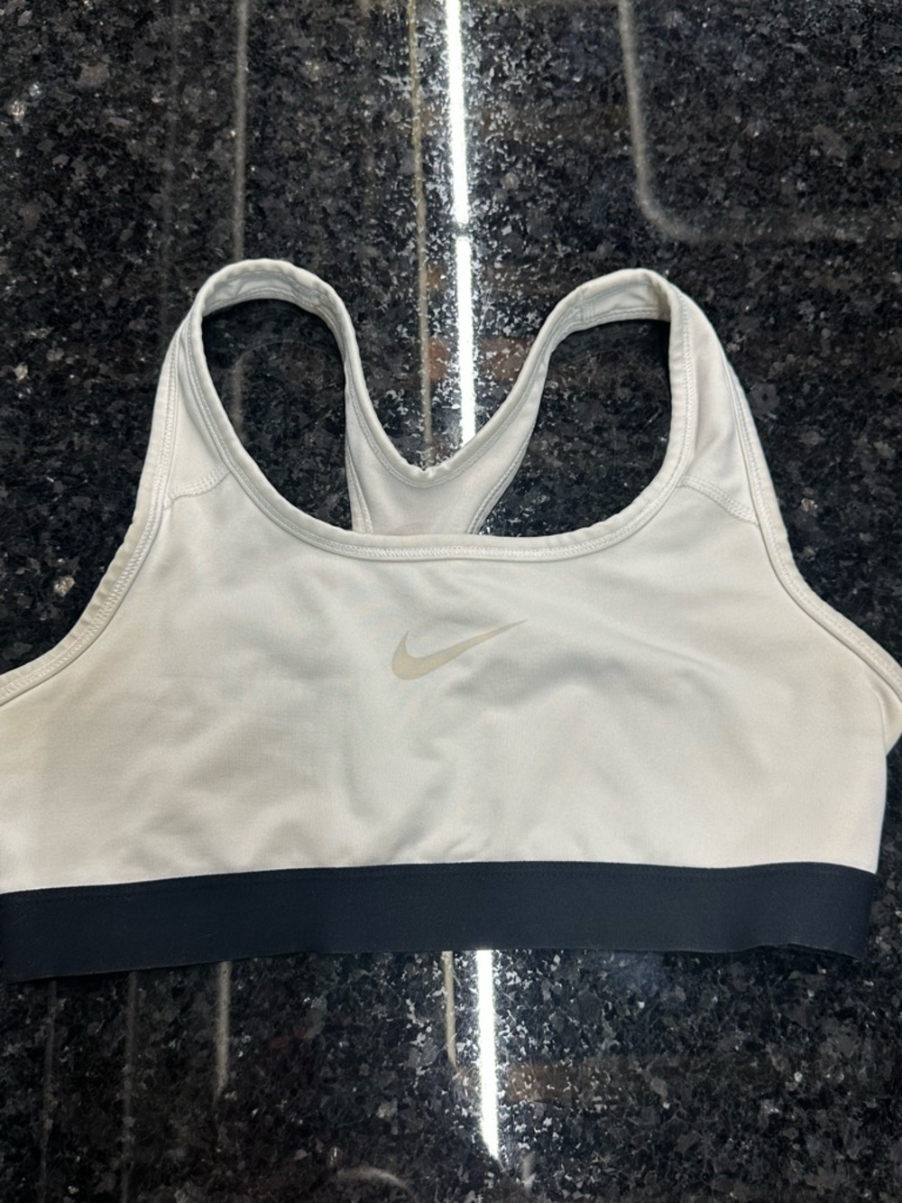Nike Girls White Sports Bra with Black Band